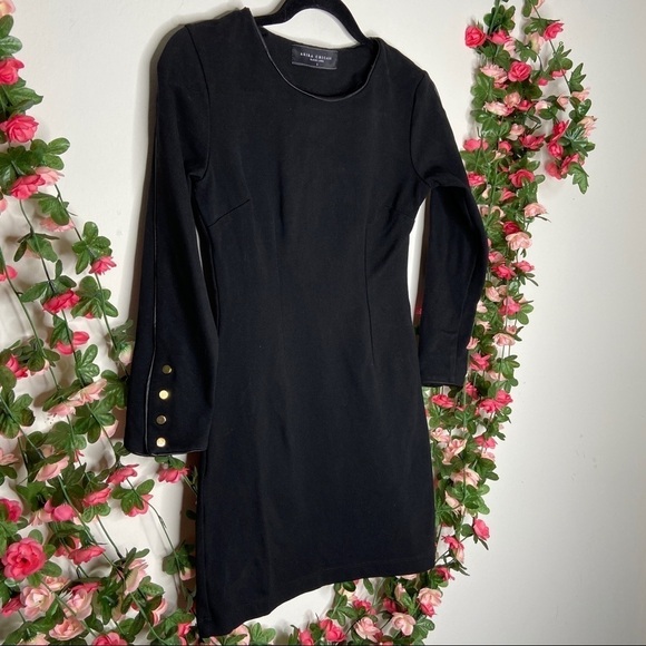 Akira Black Label Mini Dress Bodycon Gold wrist S - Picture 2 of 7